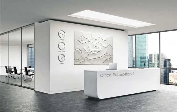 3D MURAL - MOUGINS - Gypsum Wall  Panels in modern office lobby | DecorMania